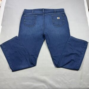 Carhartt Relaxed Fit Jeans Mens 42x34 Blue Denim Straight Leg Workwear Pants